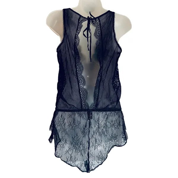 Victoria's Secret Romper Slip Lingerie Lace Black Small Whimsygoth - Image 2
