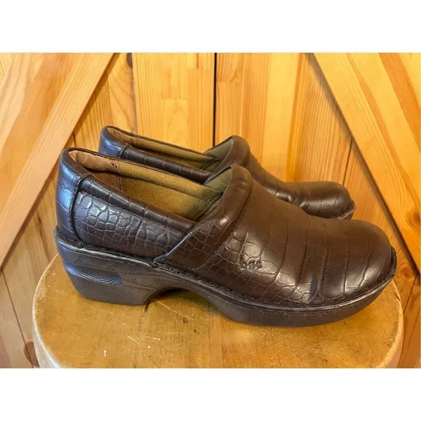 Boc Born Concept Shoes Womens 10M Slip On Clogs Mule Brown Animal Print - Image 3