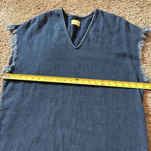 Simon Miller Alawa Frayed Mini Denim Dress‎ Size 1 Small Boho Designer - Image 5