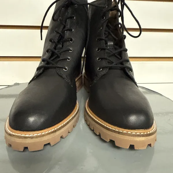 Madewell Black Leather Boots Women's Sz 8.5 Lug The Clair Lace-Up Combat Comfort - Image 6
