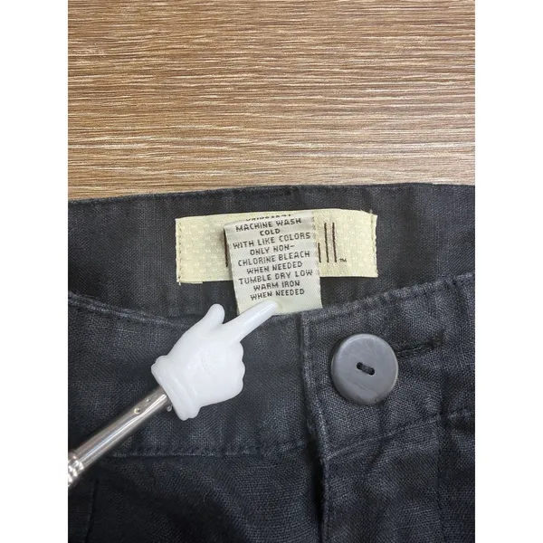 Linden Hill Womens XL 16 Black 100% Linen Jacket Pants 2 Piece Matching Set - Image 16