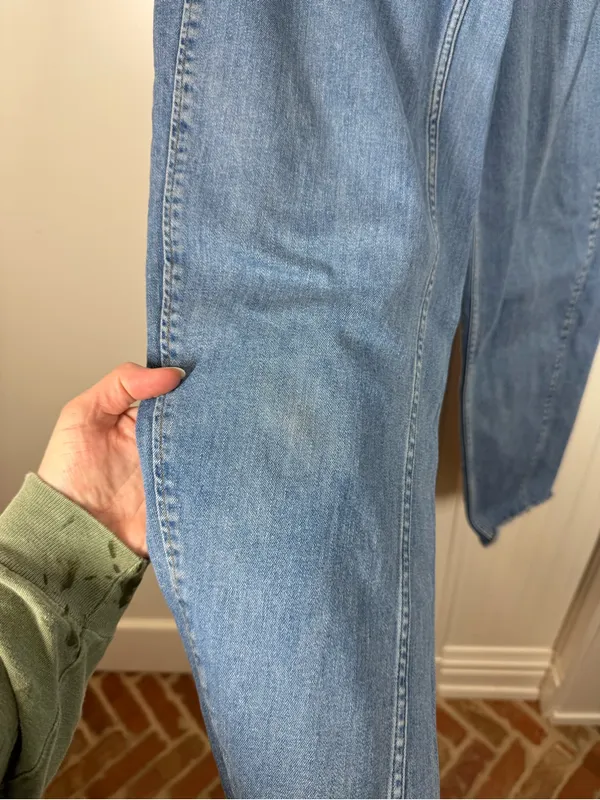 Whistles Denim Barrel Leg Cropped Jeans In Blue Women's Size 28 fall autumn - Image 2