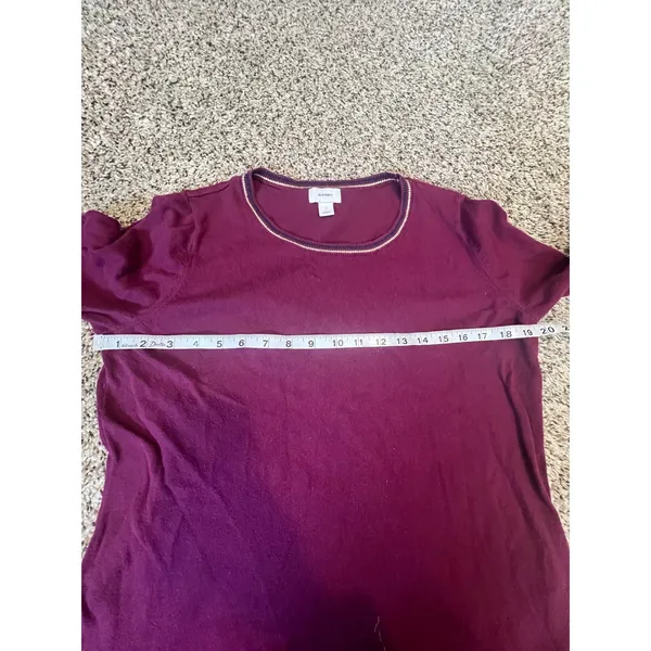 Old‎ Navy Womens Burgundy Long Sleeve Crew Neck Sweater Size L Ribbed Trim - Image 4