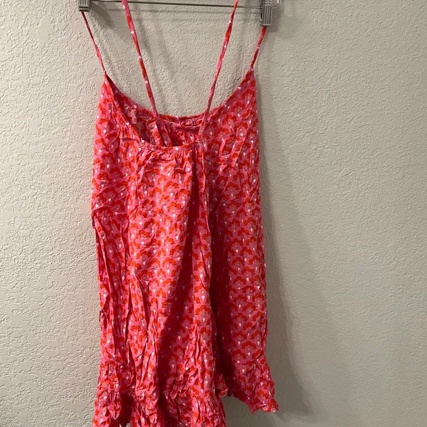 Mele Beach swimsuit cover‎ up. Free size. One size. Pink eyelet with pompoms. - Image 2