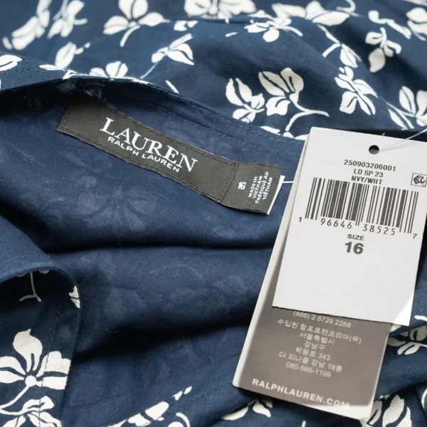 Lauren Ralph‎ Lauren. 80s Puff Sleeve Floral Cotton Voile Dress. - Image 5