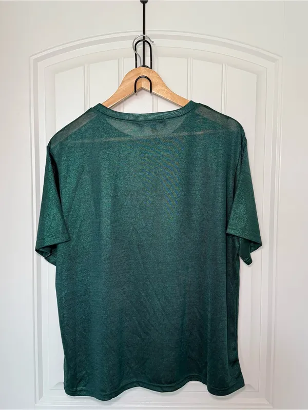 Fore Women’s Small Emerald Green Metallic Five Points Top Festival Indie Sleaze - Image 4