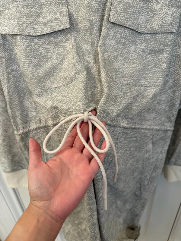 Athleta Zuma Printed Shirtdress in Viper Gray and Ivory - Image 5