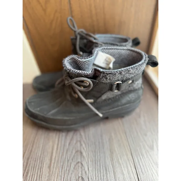 UGG Waterproof Duck Boots Black‎ Lace up Ankle Herringbone Cuff Size 8 - Image 2