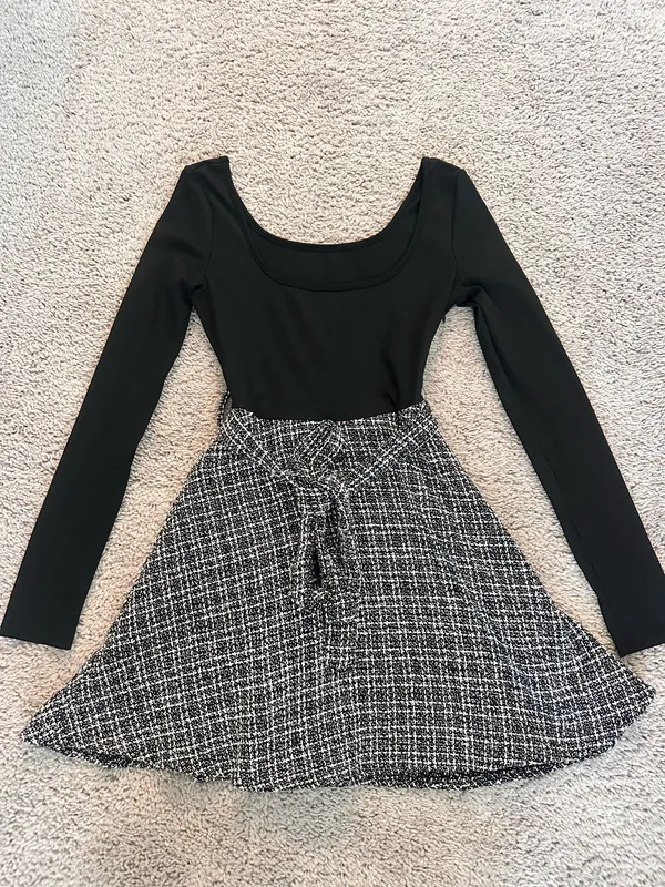 SheIn Long sleeve black mini dress - Image 4