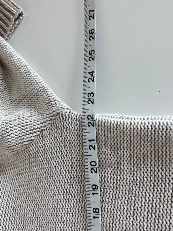 American Eagle AE V-Neck‎ Pullover Sweater Cream Cotton - Image 8