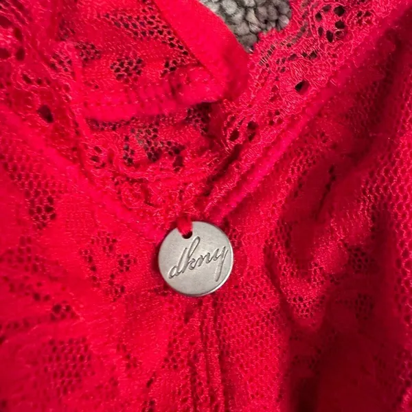 DKNY Intimates Red Lace Racerback Bralette Valentines Day XS - Image 4