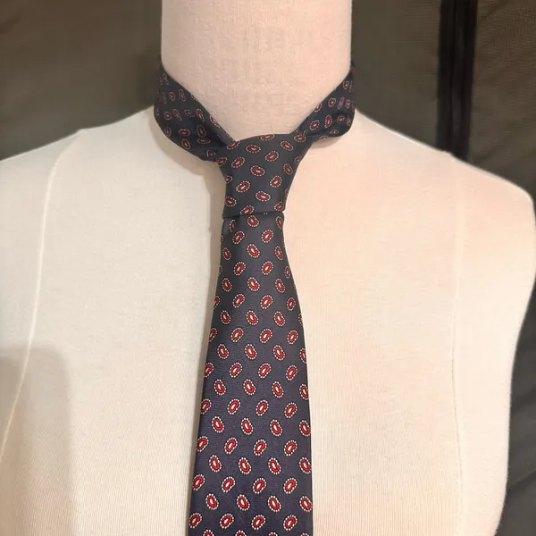 Bert Pulitzer Silk Men's Tie Blue Multicolor Geometric Vintage Classic Office - Image 2