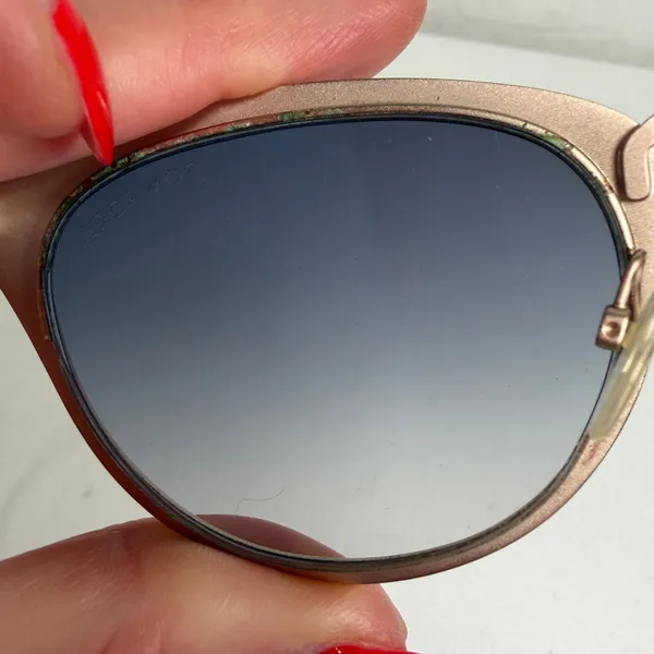 Tom Ford 56mm Sunglasses Nina TF373 Black Gold Cat Eye Gradient Italy Luxury - Image 13