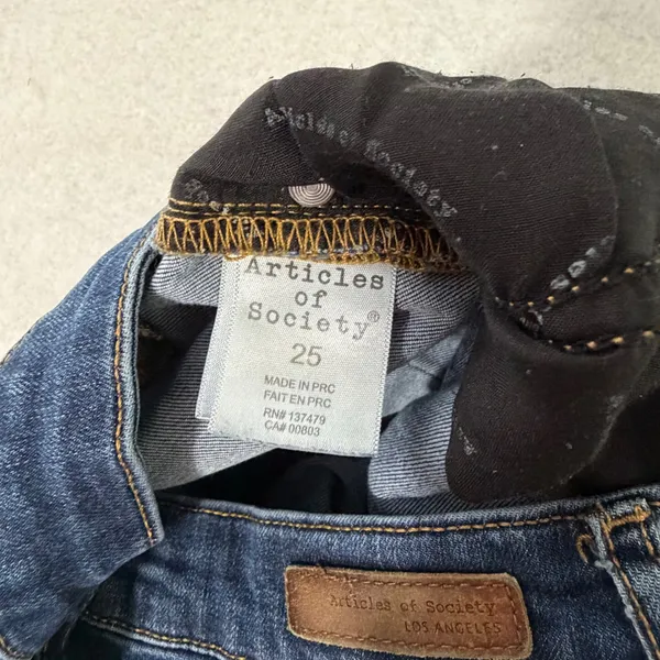 Articles of Society Women Dark Wash Skinny Jeans Size 25 Blue Stretch Denim - Image 3