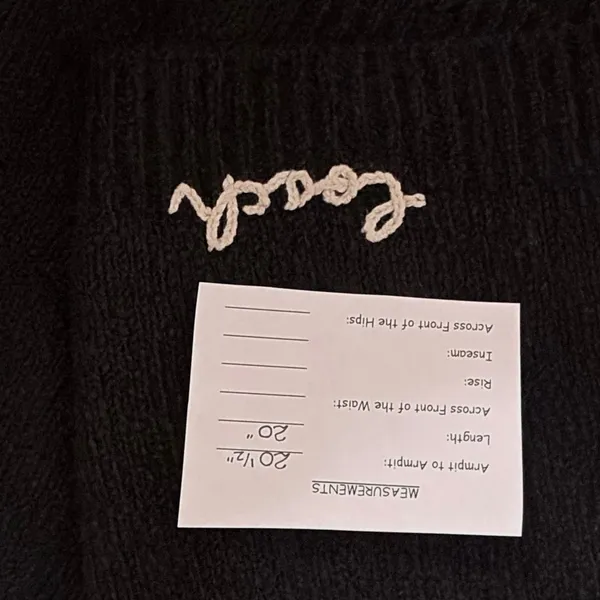 COACH Crewneck Sweater Vest Black Embroidered Organic Cotton Wool Cashmere Large - Image 13