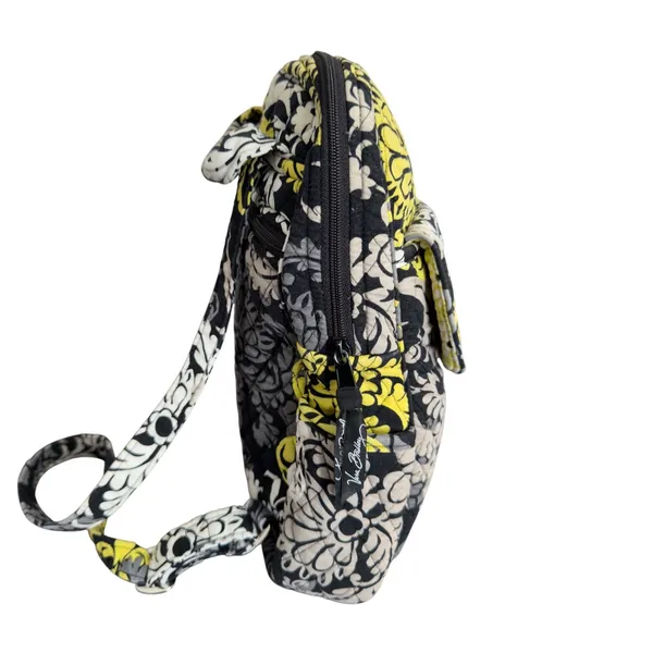 Vera Bradley Backpack Retired Baroque Yellow‎ Black Quilted Cotton Bag - Image 4