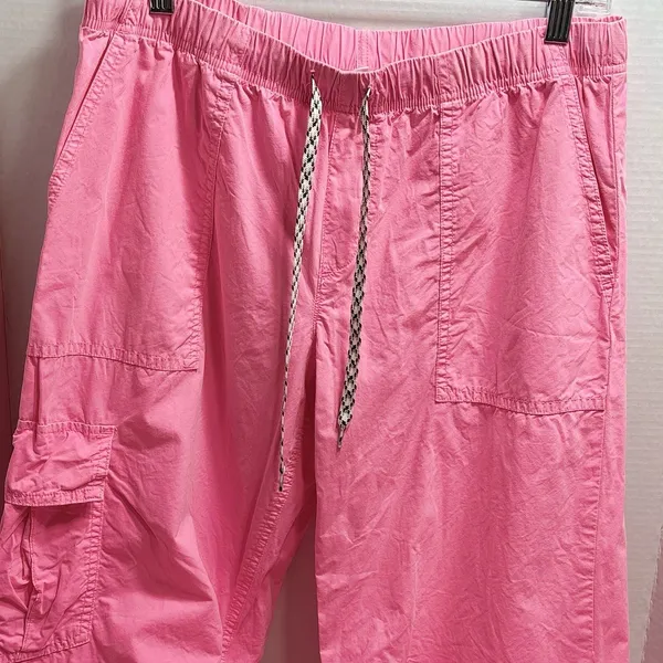 Aerie Baggy Cargo Skater Pants Neon Pink Oversized Wide Leg Medium - Image 2
