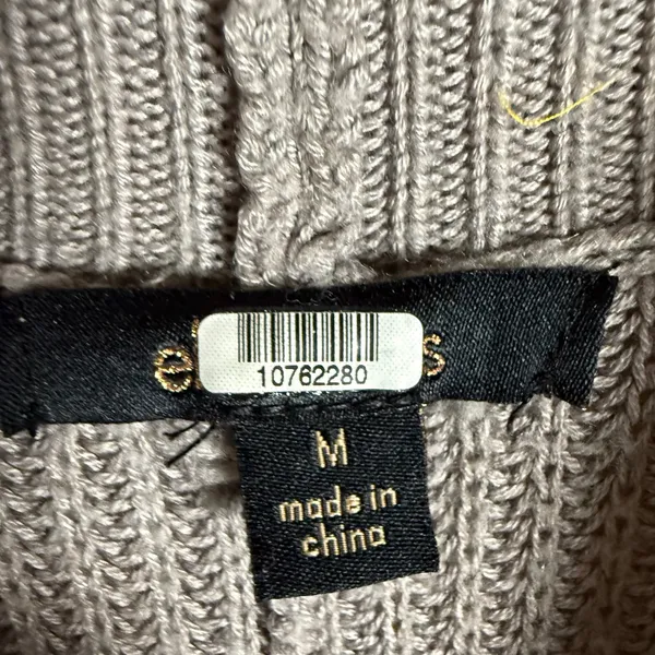 Ella Moss Barley Gray Cut Out Cashmere Blend High Neck Knit Tunic Sweater Size M - Image 6