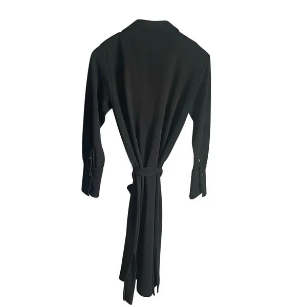 Club Monaco Black Collared Shirt‎ Dress Career Work Office Neutral Minimalist M - Image 3