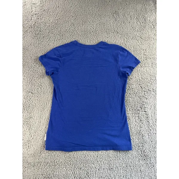 Nike Dri Fit T Shirt‎ Women M Blue Cotton Graphic Retro y2k 90s Sporty Twee - Image 2