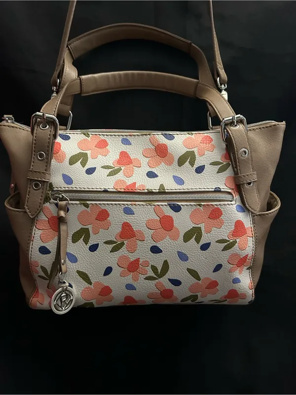 Relic Women’s Floral Print Shoulder Bag in Taupe & Coral - Image 2