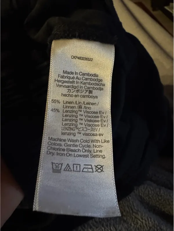 Madewell Black Wide Leg Linen Blend Pants Size 2 - Image 4
