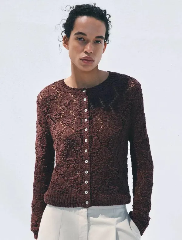 Zara - POINTELLE KNIT CARDIGAN - Image 2