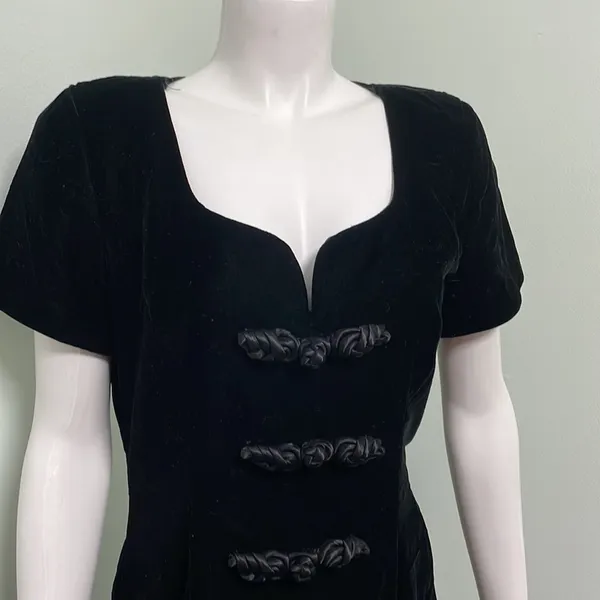 Santa Fe By Jim Tremblay Vintage Black Velvet Dress - Image 2