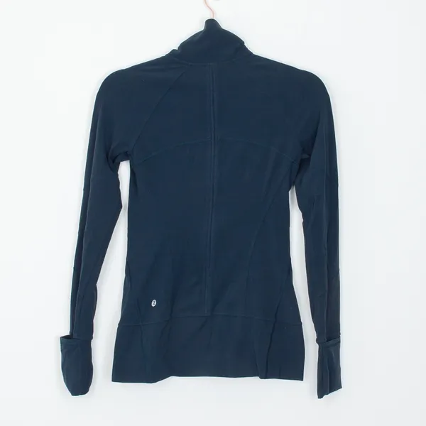 Lululemon Contour Full Zip Jacket Womens Size 4 Nocturnal Teal Thumbholes - Image 6