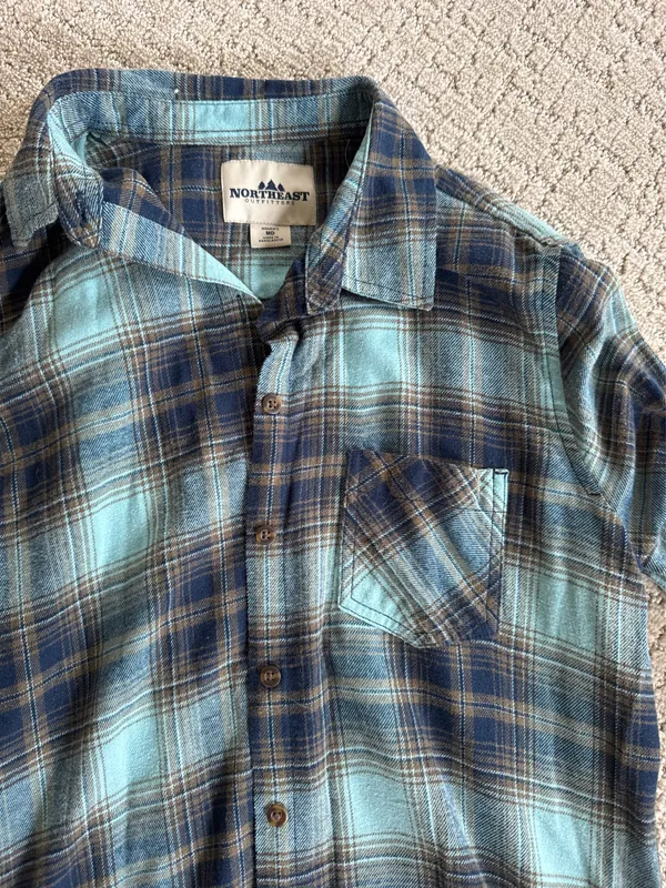 Northeast Outfitters Plaid Flannel Blue Size M - Image 2