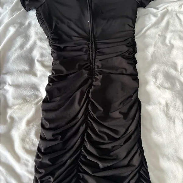 Little Black Dress Ruched Mini Dress Cocktail Homecoming - Image 5