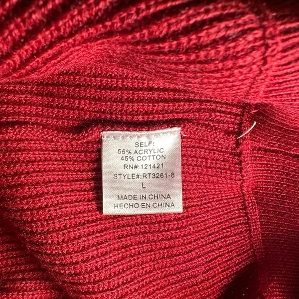 NWT Ellison wine mock neck padded power shoulder top size L - Image 5