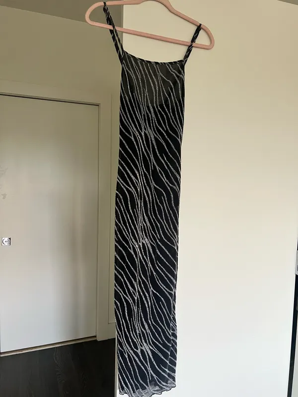 Black Midi Dress with Silver Size XS - Image 6