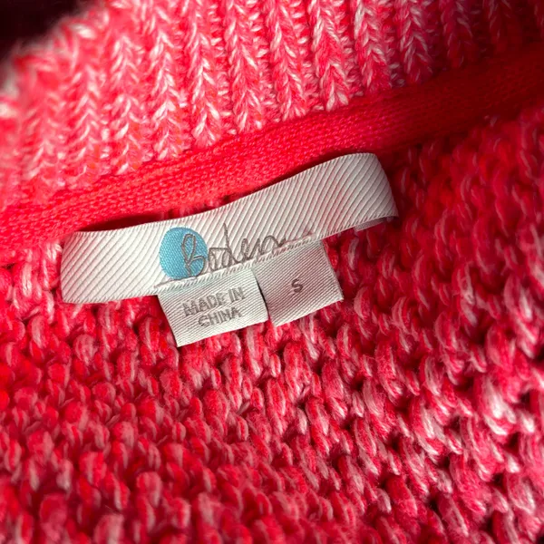 Boden Textured Knit Cardigan Sweater Women’s Size Small Bright Coral Pink Button Front - Image 7