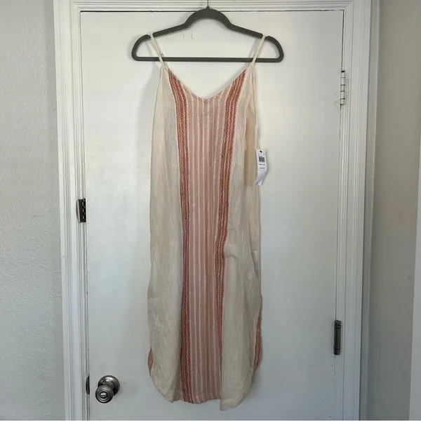 Rip Curl Cream Baja Stripe Midi Dress NWT S - Image 3