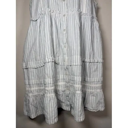 FREE PEOPLE Desert Days Stripped‎ Mini Dress Med Blue Boho Coastal Cottagecore - Image 10