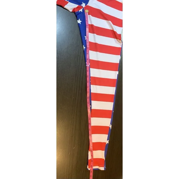 Tipsy Elves Leggings Womens Medium USA Flag Print Stretch Ski‎ Run Patriotic 4th - Image 10