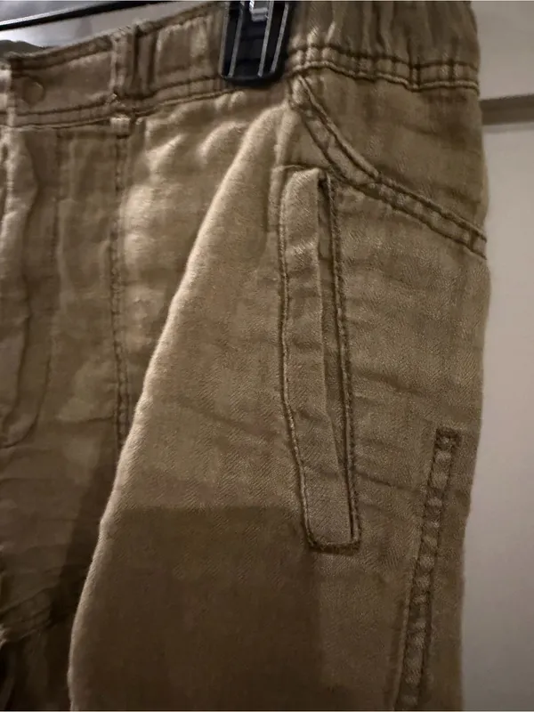 Free People Women’s Olive Tan slouchy cargo Drawstring Shorts. Size 10! New. - Image 3
