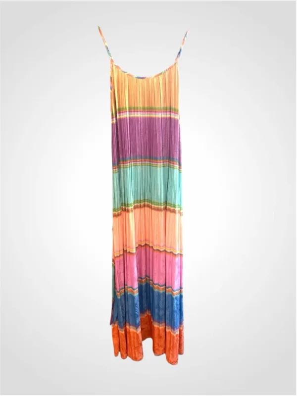 Current Air Pleated Color Block Cami Dress Size M - Image 4
