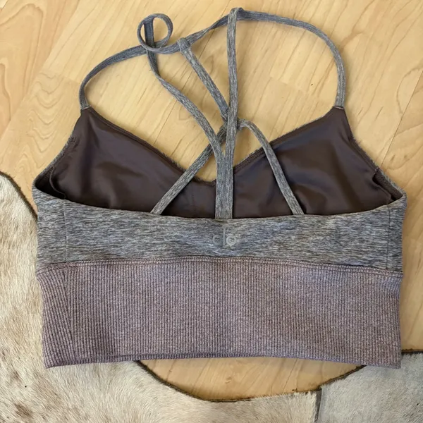 ALO Yoga‎ Alosoft Lavish Sport Bra Grey/ Purple Size Extra Small - Image 2