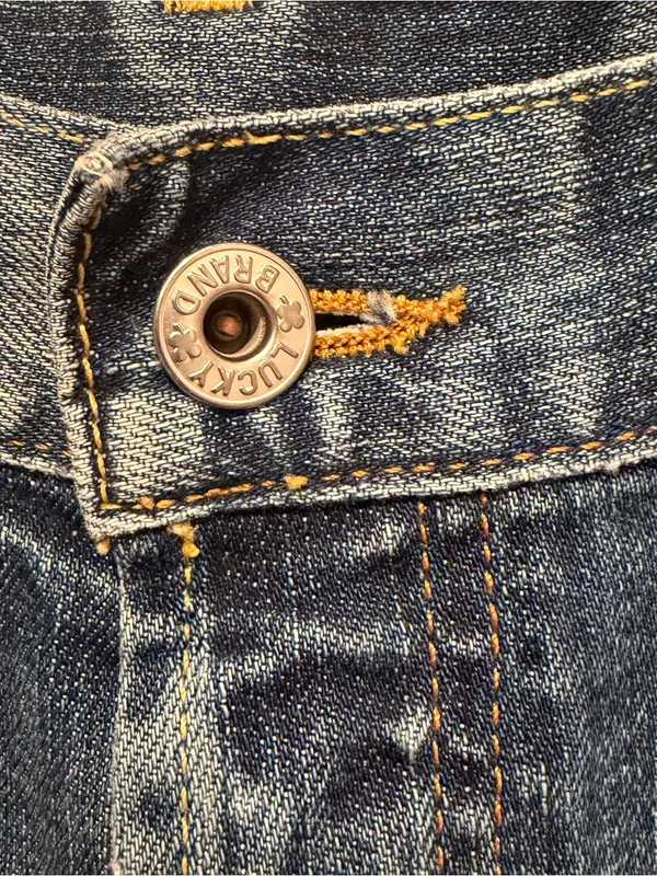 Lucky Brand Gene Montesano Jeans Women’s 8/29 Straight Leg USA Distressed - Image 6