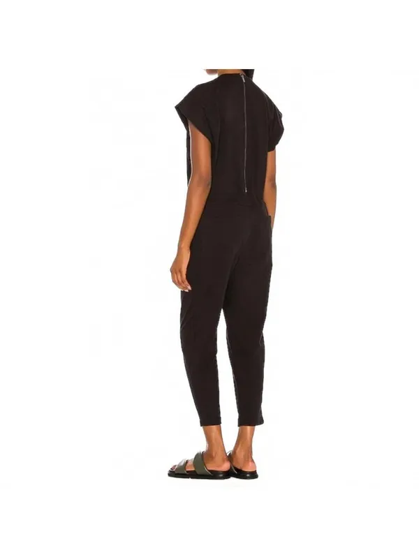 Pistola Decklin Shoulder Pad Sleeveless Jumpsuit Cotton Black Women's Size XS - Image 3