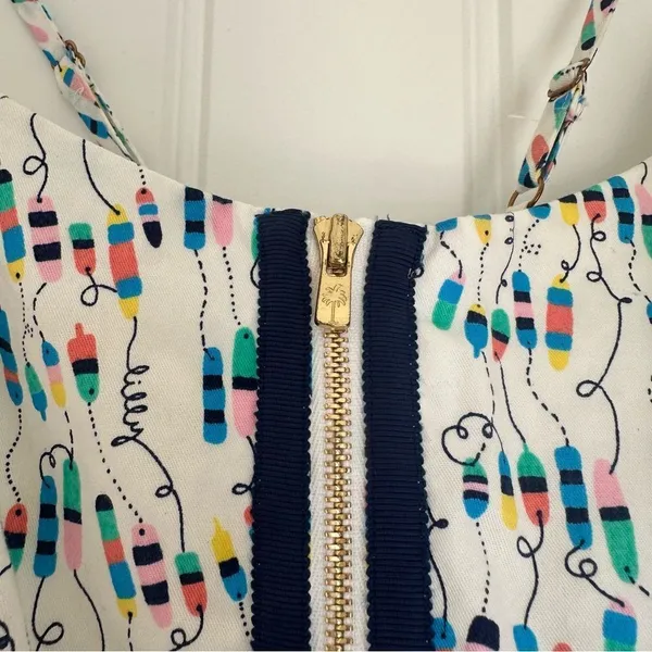 Lilly Pulitzer Sz 2 Oh Buoy Alexi Nautical Mini‎ Dress Beachy Cottagecore Whimsy - Image 8