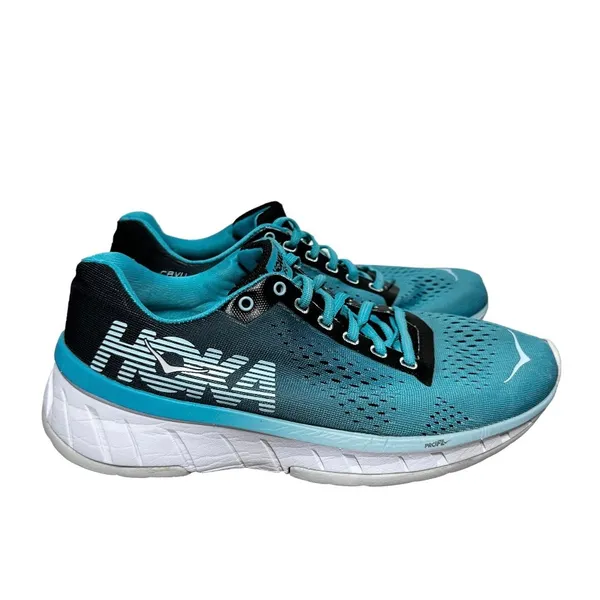Hoka One One Cavu Running Shoes Sneakers PROFLY Lace Up Mesh Blue Black 7.5 - Image 2