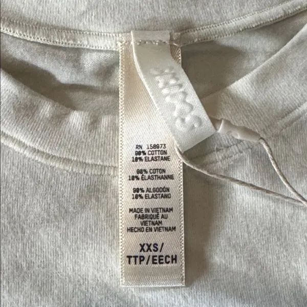 Women’s Skims Bone Long Sleeve T-Shirt Cotton Jersey Size XXS NWT - Image 10