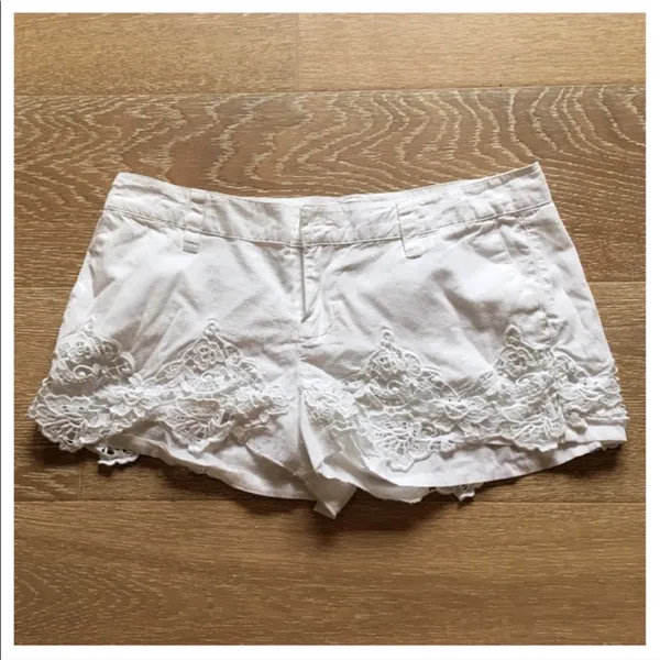 Lucky Brand Lace Trim Cotton Shorts 26 Eyelet White S - Image 9