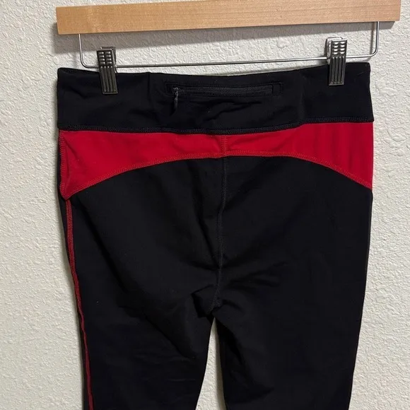Lauren Ralph Lauren Womens Black Red Trim Activewear Cropped‎ Leggings Size M - Image 7