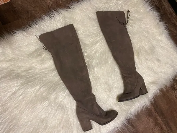 Taupe Thigh Highs Boots - Image 5