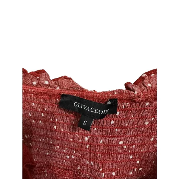 Olivaceous Women's‎ Smocked Ruffle Rib Knit Spaghetti Strap Sun Dress sz S - Image 5