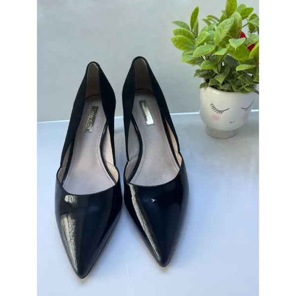 Louise et cie, women'S Black Leather pump Stilettos In size 7 - Image 5